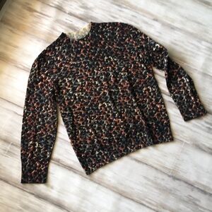 A.P.C. Rue Madame Paris Mock Turtleneck Woman’s Sweater size Medium / Print